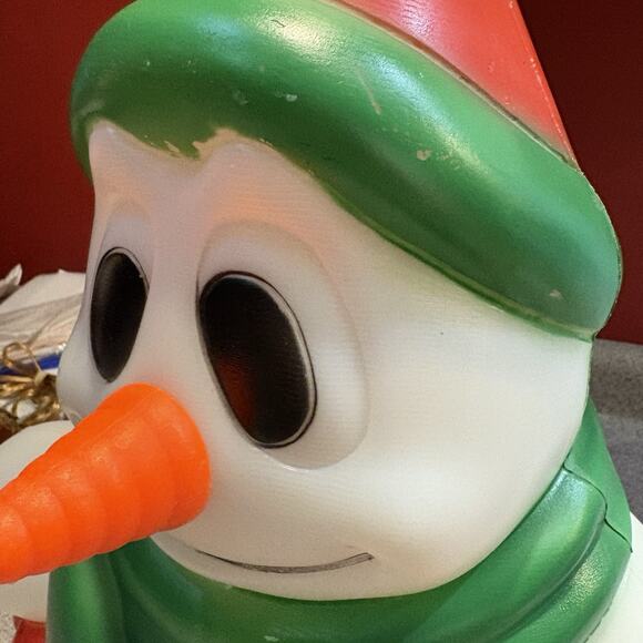 Vintage General Foam 22" Snowman Blow Mold Carrot Nose Snowball Christmas - Picture 4 of 7